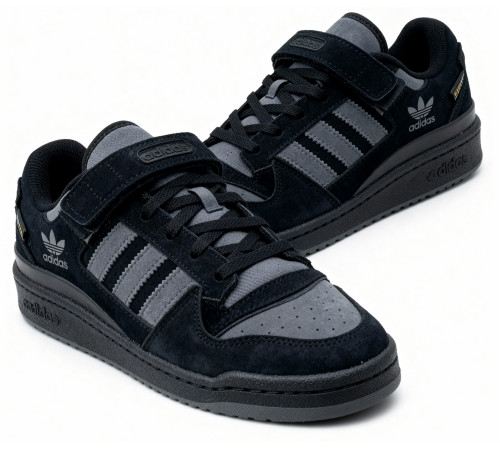 Кроссовки Adidas Forum Low Winter Suede Black Grey