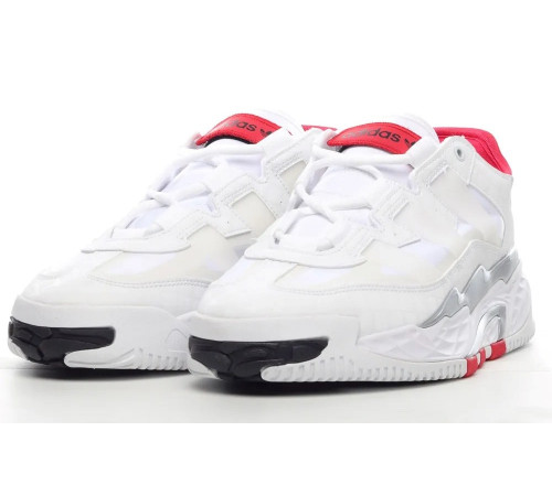 Кроссовки Adidas Niteball White Red белые