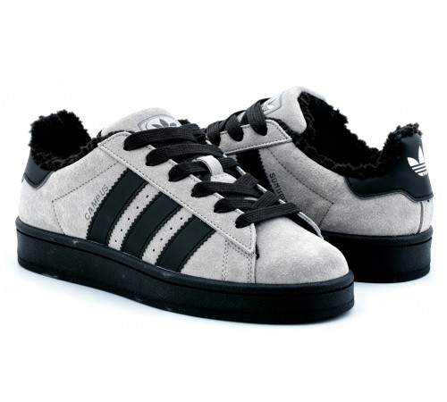 Кроссовки Adidas Campus 00s Light Grey Black With Fur