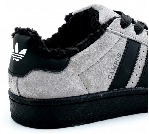 Кроссовки Adidas Campus 00s Light Grey Black With Fur