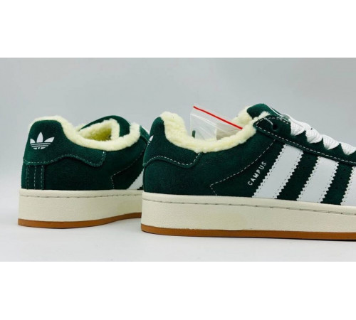 Кроссовки Adidas Campus 00s Dark Green With Fur замша