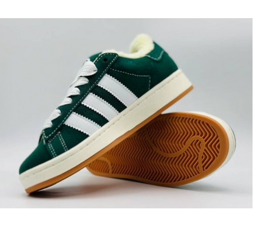 Кроссовки Adidas Campus 00s Dark Green With Fur замша