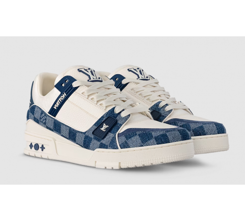 Louis Vuitton Trainer Damier Denim White Blue