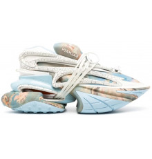 Кроссовки Balmain Unicorn Blue Leather Lace-Up