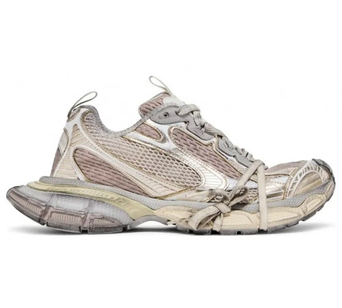 Balenciaga 3XL Mesh-Panel Sneakers Milk Bronze Old золотые