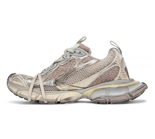Balenciaga 3XL Mesh-Panel Sneakers Milk Bronze Old золотые