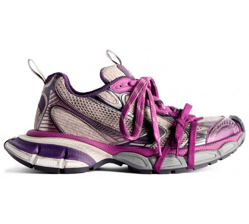Balenciaga 3XL Mesh-Panel Sneakers Grey Purple