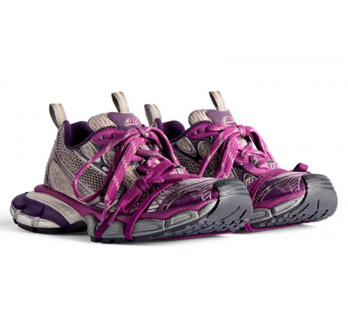 Balenciaga 3XL Mesh-Panel Sneakers Grey Purple
