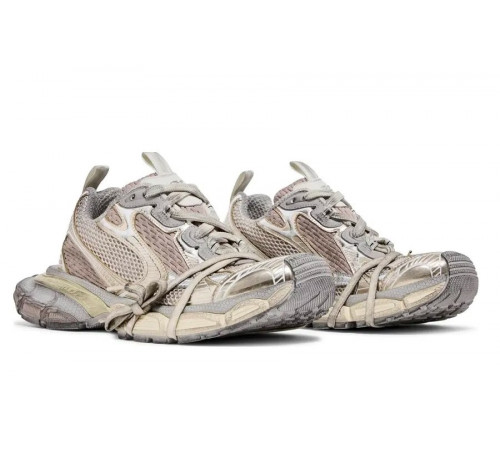 Balenciaga 3XL Mesh-Panel Sneakers Milk Bronze Old золотые