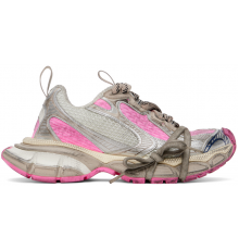 Balenciaga 3XL Mesh-Panel Sneakers White Grey Pink