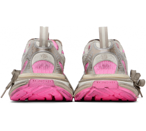 Balenciaga 3XL Mesh-Panel Sneakers White Grey Pink