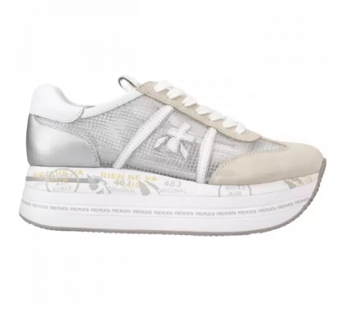 Premiata Beth серебристые с бежевым