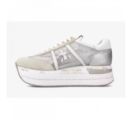 Premiata Beth серебристые с бежевым