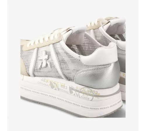Premiata Beth серебристые с бежевым