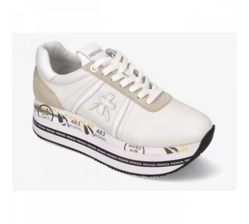 Premiata Beth белые с бежевым