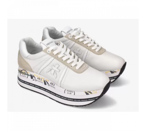 Premiata Beth белые с бежевым