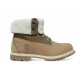 Ботинки Timberland Authenitcs Teddy Fleece Waterproof Fold-Down Beige зимние