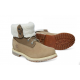 Ботинки Timberland Authenitcs Teddy Fleece Waterproof Fold-Down Beige зимние
