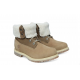 Ботинки Timberland Authenitcs Teddy Fleece Waterproof Fold-Down Beige зимние