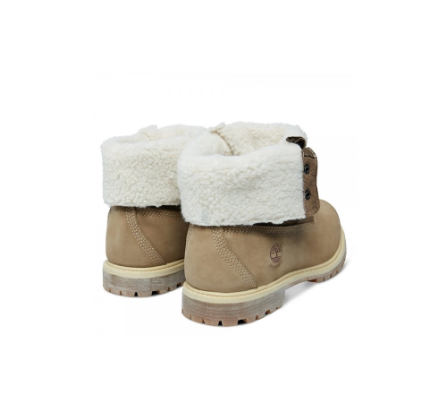 Ботинки Timberland Authenitcs Teddy Fleece Waterproof Fold-Down Beige зимние