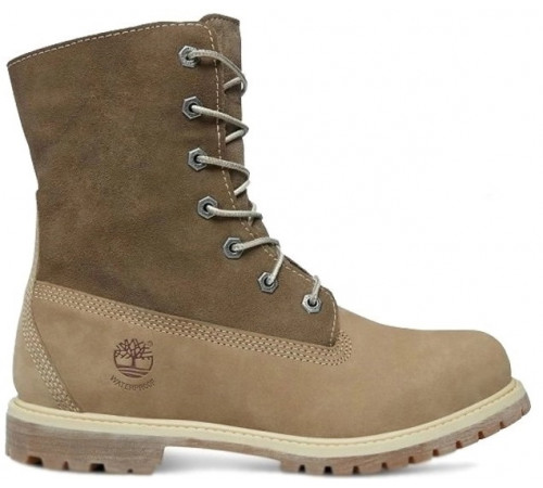 Ботинки Timberland Authenitcs Teddy Fleece Waterproof Fold-Down Beige зимние