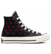 Кеды Converse Chuck Taylor 70 High Embroidered Lips Black