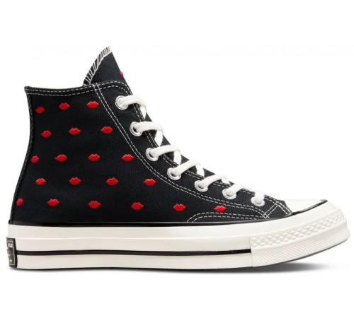 Кеды Converse Chuck Taylor 70 High Embroidered Lips Black