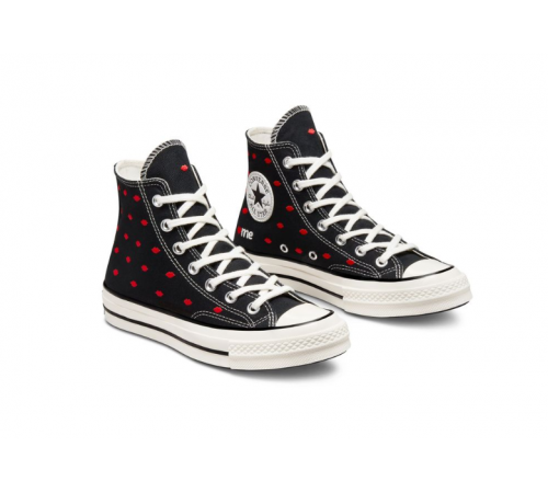 Кеды Converse Chuck Taylor 70 High Embroidered Lips Black