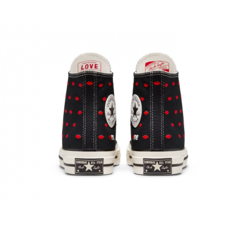 Кеды Converse Chuck Taylor 70 High Embroidered Lips Black