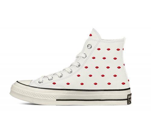 Кеды Converse Chuck Taylor 70 High Embroidered Lips White
