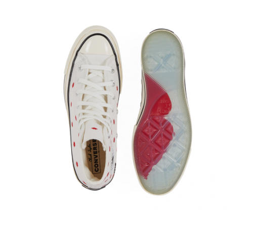 Кеды Converse Chuck Taylor 70 High Embroidered Lips White