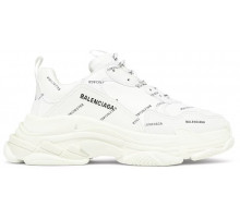 Кроссовки Balenciaga Triple S Trainer Allover Logo White