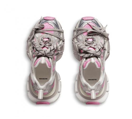 Balenciaga 3XL Mesh-Panel Sneakers White Grey Pink