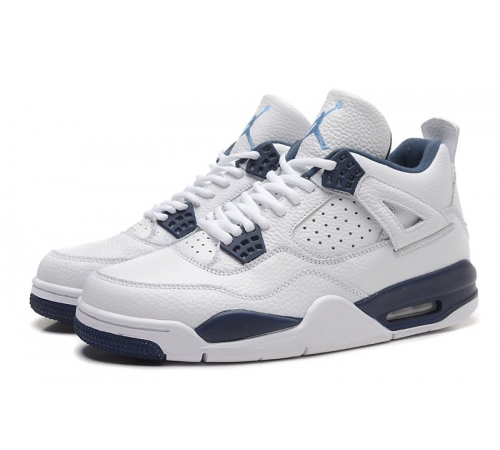 Nike Air Jordan 4 Retro White Dark Blue