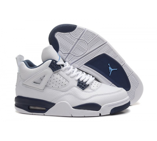 Nike Air Jordan 4 Retro White Dark Blue