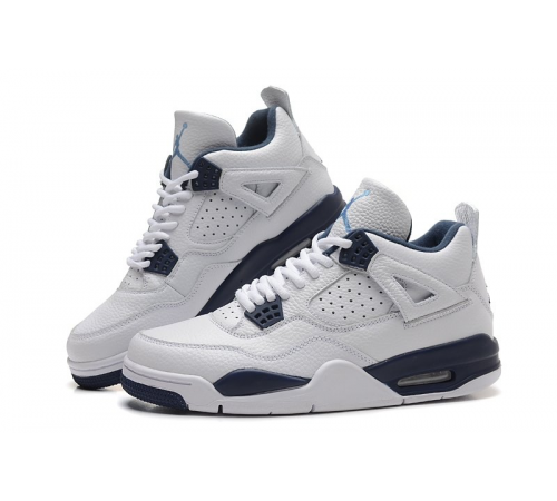 Nike Air Jordan 4 Retro White Dark Blue