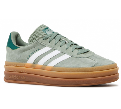 Adidas Gazelle Bold Silver Green Gum