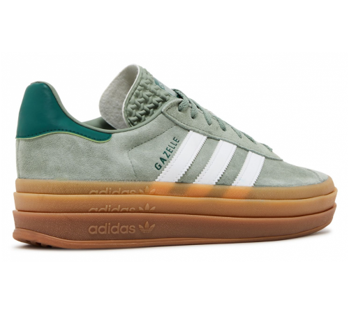 Adidas Gazelle Bold Silver Green Gum