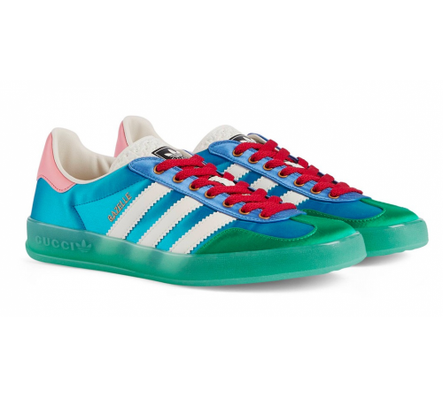 Кроссовки Adidas Gazelle x Gucci Light Blue Silk