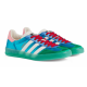 Кроссовки Adidas Gazelle x Gucci Light Blue Silk