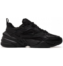 Кроссовки Nike M2k Tekno Triple Black зимние на меху