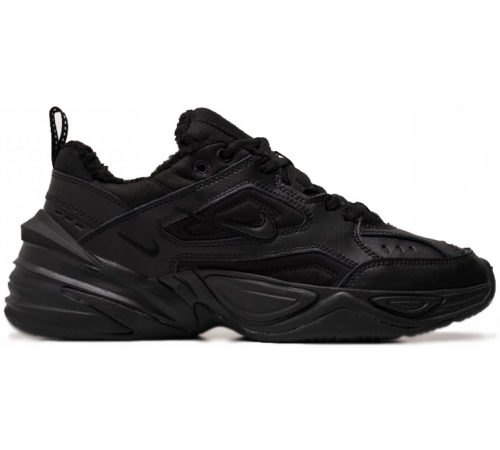 Кроссовки Nike M2k Tekno Triple Black зимние на меху