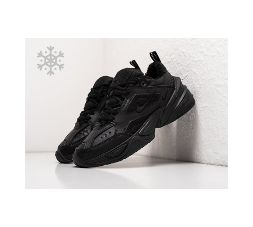 Кроссовки Nike M2k Tekno Triple Black зимние на меху