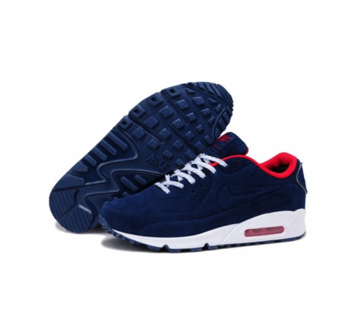 Кроссовки Nike Air Max 90 VT Navy Blue Red White зимние на меху