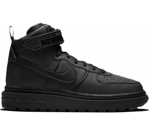 Кроссовки Nike Air Force 1 Mid Gore Tex All Black зимние на меху
