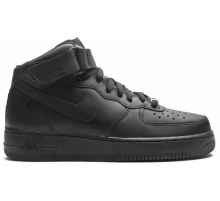 Nike Air Force 1 07 Mid Triple Black зимние на меху