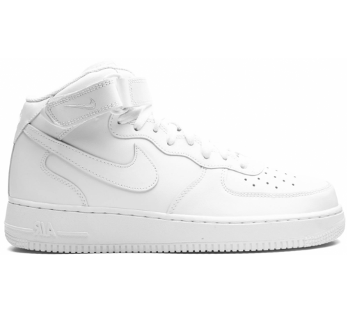 Nike Air Force 1 07 Mid Triple White зимние на меху