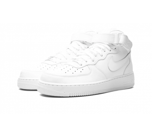 Nike Air Force 1 07 Mid Triple White зимние на меху