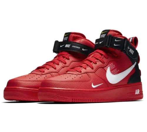 Nike Air Force 1 07 Mid LV8 Utility Red Black