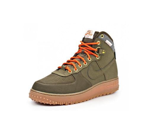 Кроссовки Nike Air Force 1 Lunar Duckboot Khaki зимние на меху